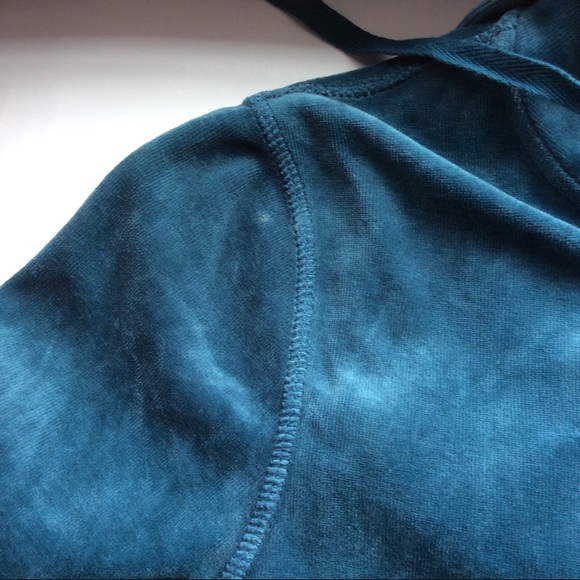Basic Idea Vintage Y2K Women’s Blue Velour Tracksuit Pant Hoodie Jacket L - Picture 12 of 12